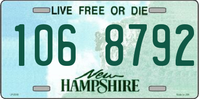 NH license plate 1068792
