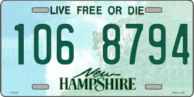 NH license plate 1068794