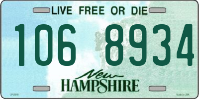 NH license plate 1068934
