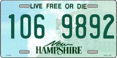 NH license plate 1069892