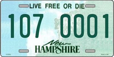 NH license plate 1070001