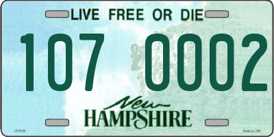 NH license plate 1070002