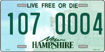NH license plate 1070004