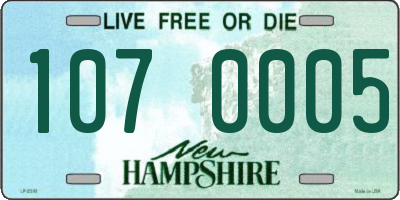 NH license plate 1070005