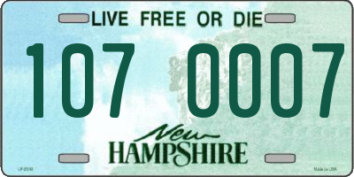 NH license plate 1070007