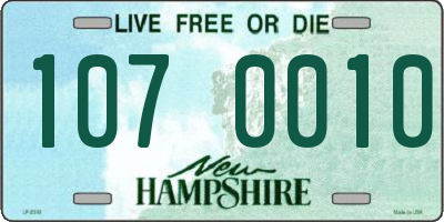 NH license plate 1070010