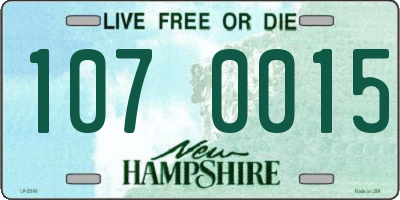 NH license plate 1070015