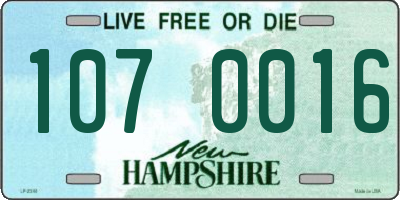 NH license plate 1070016