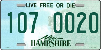 NH license plate 1070020