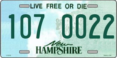 NH license plate 1070022