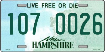 NH license plate 1070026