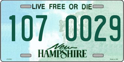 NH license plate 1070029