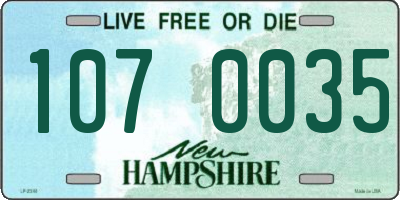 NH license plate 1070035