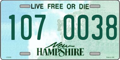 NH license plate 1070038