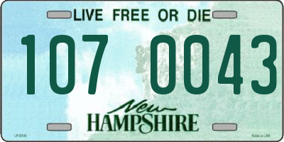 NH license plate 1070043