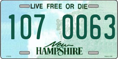 NH license plate 1070063