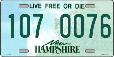 NH license plate 1070076