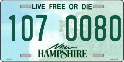 NH license plate 1070080