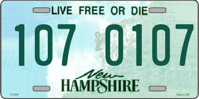 NH license plate 1070107