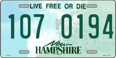 NH license plate 1070194