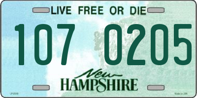 NH license plate 1070205