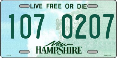 NH license plate 1070207