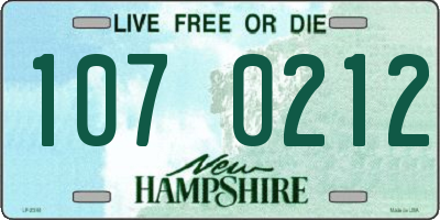 NH license plate 1070212