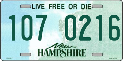 NH license plate 1070216