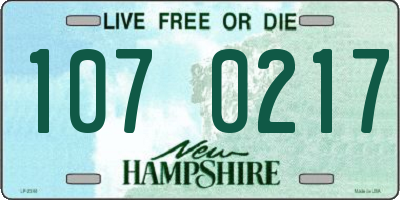 NH license plate 1070217