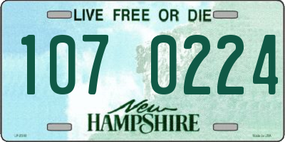 NH license plate 1070224