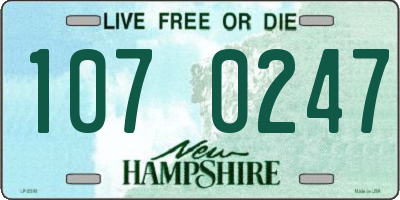 NH license plate 1070247