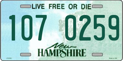 NH license plate 1070259