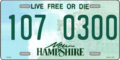 NH license plate 1070300