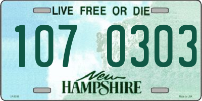 NH license plate 1070303