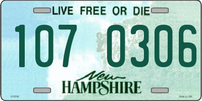 NH license plate 1070306
