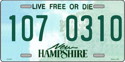 NH license plate 1070310