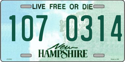 NH license plate 1070314