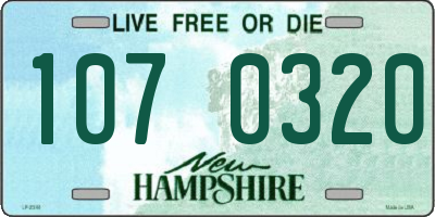 NH license plate 1070320