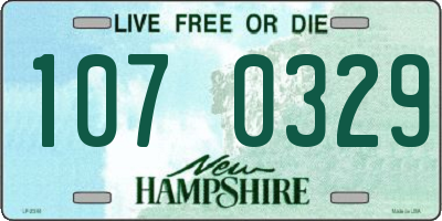 NH license plate 1070329