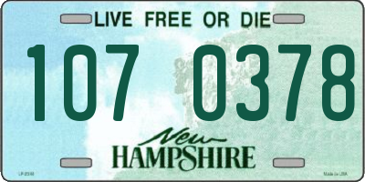 NH license plate 1070378