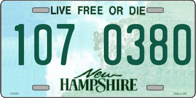 NH license plate 1070380