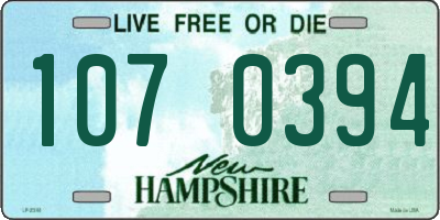 NH license plate 1070394