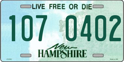 NH license plate 1070402