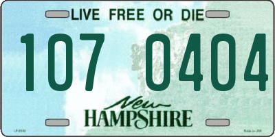 NH license plate 1070404