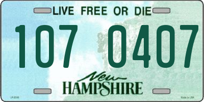 NH license plate 1070407