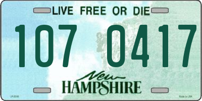 NH license plate 1070417