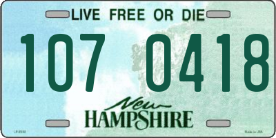 NH license plate 1070418