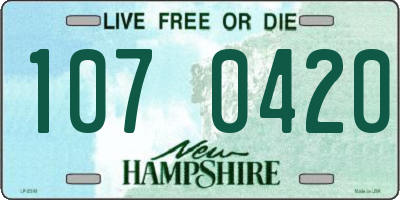 NH license plate 1070420