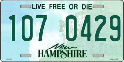 NH license plate 1070429
