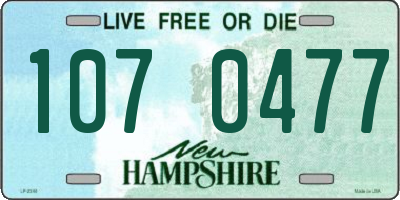 NH license plate 1070477